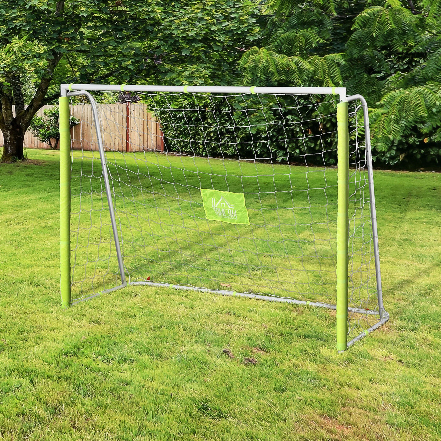 6ft x 4ft Soccer Goal Net with Metal Frame, PE Mesh, Ground Stakes, Easy Assembly, Yellow Football   at Gallery Canada