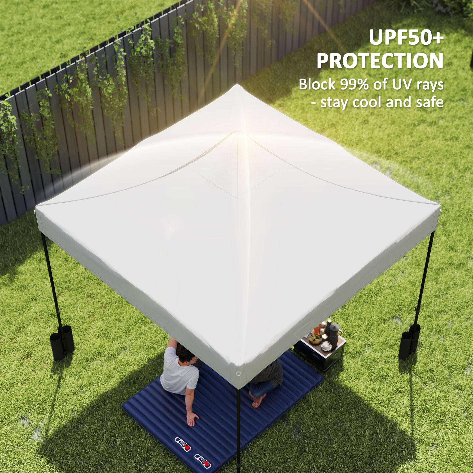 10' x 10' Replacement Canopy Top for Pop Up Canopy Tent with 4 Sand Bags, UPF50+ Protection, White Gazebo Canopy Replacement at Gallery Canada