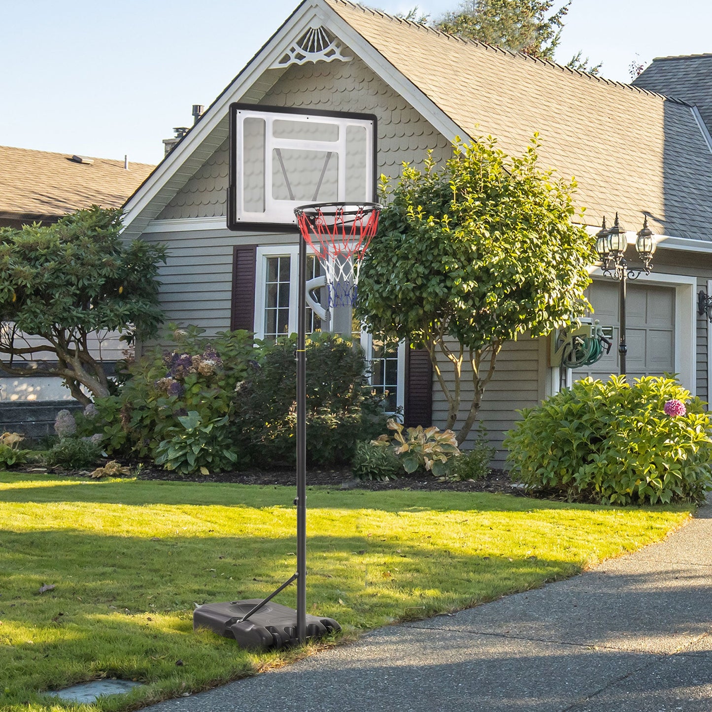 61"- 82.75"H Basketball Stand and Hoop Backboard Adjustable w/ Wheels For Kids Youth Outdoor Basketball   at Gallery Canada