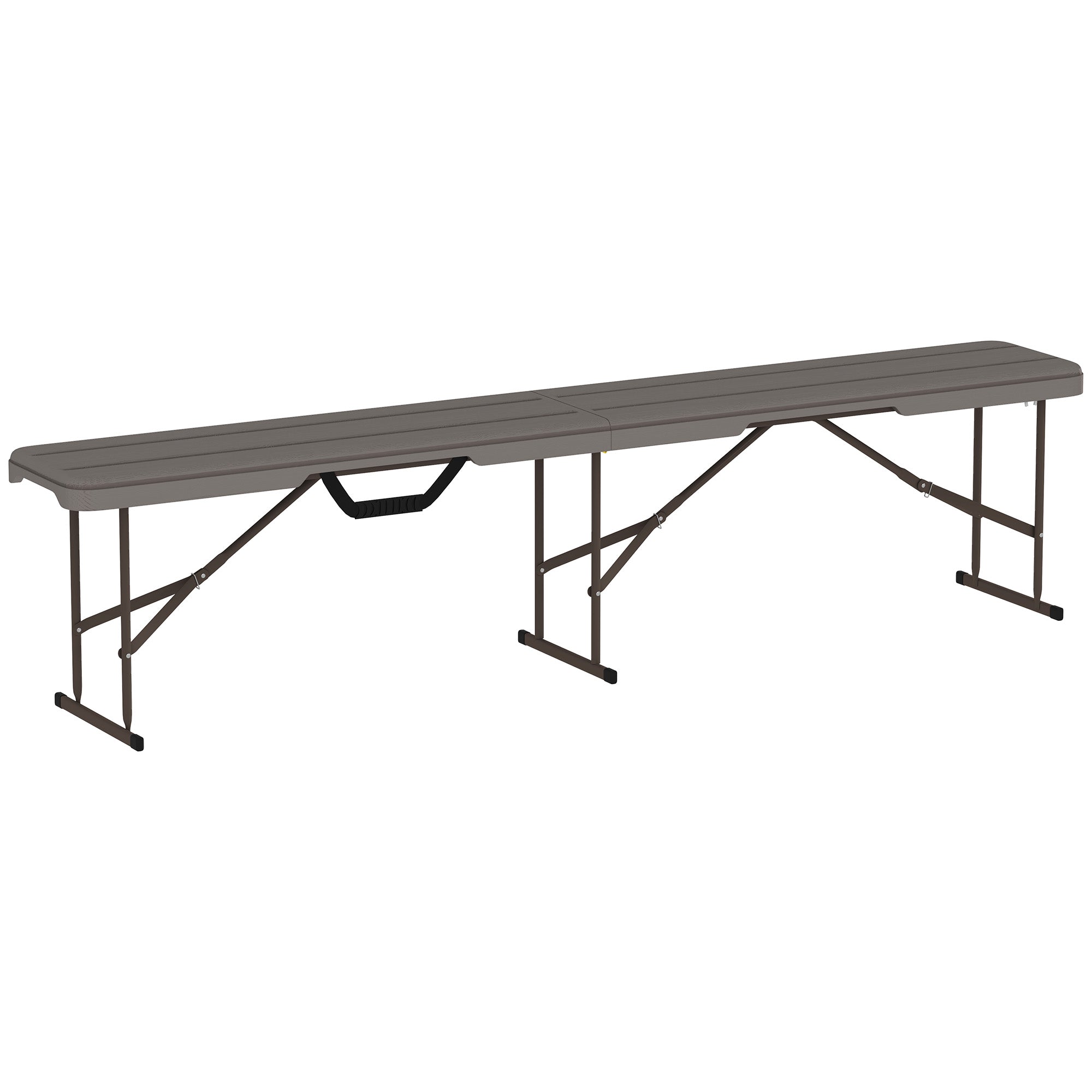 6 ft Plastic Bench Seat, 2 PC Portable Foldable Folding Bench with Carrying Handle for Picnic Camping, Distressed Brown Garden Accessories at Gallery Canada