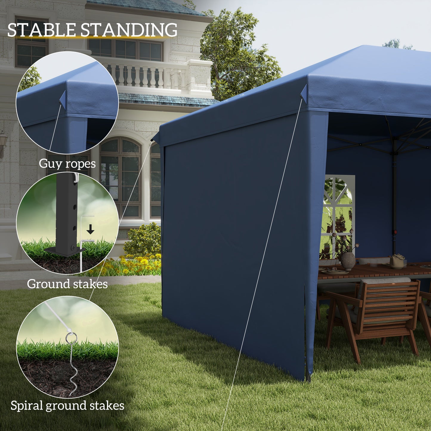 10' x 20' Outdoor Pop Up Canopy Tent Party Tent Instant Shelter W/ Carrying Bag, Blue Pop Up Canopies at Gallery Canada