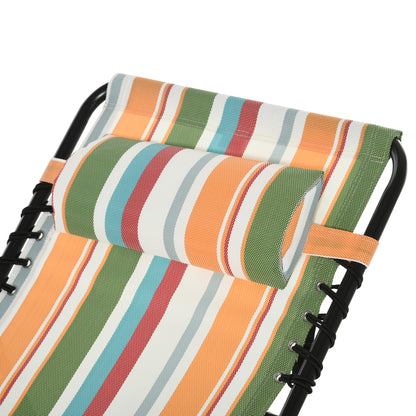 4-Level Adjustable Outdoor Folding Lounge Chair with Headrest, Multicolored Lounger Chairs   at Gallery Canada