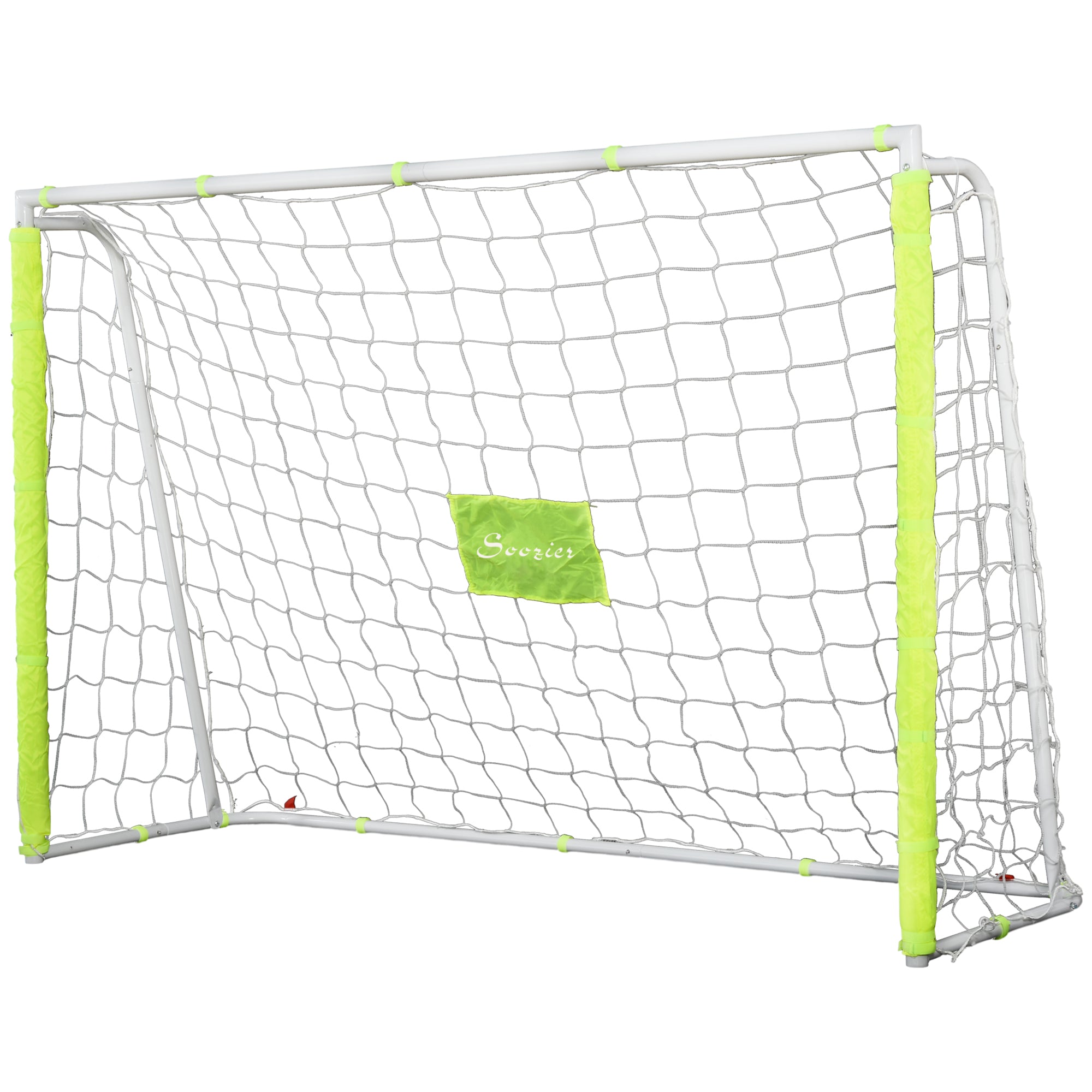 6ft x 4ft Soccer Goal Net with Metal Frame, PE Mesh, Ground Stakes, Easy Assembly, Yellow Football at Gallery Canada