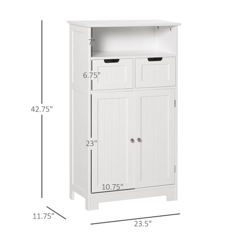 Bathroom Storage Cabinet Floor with Adjustable Shelf and Drawers Side Cabinet for Living Room Entryway Office White