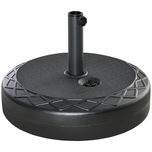 22'' Round Parasol Base Stand Outdoor Umbrella Weights Holder for Market Parasols, Water Filled, for 1.5''/1.9'', Black