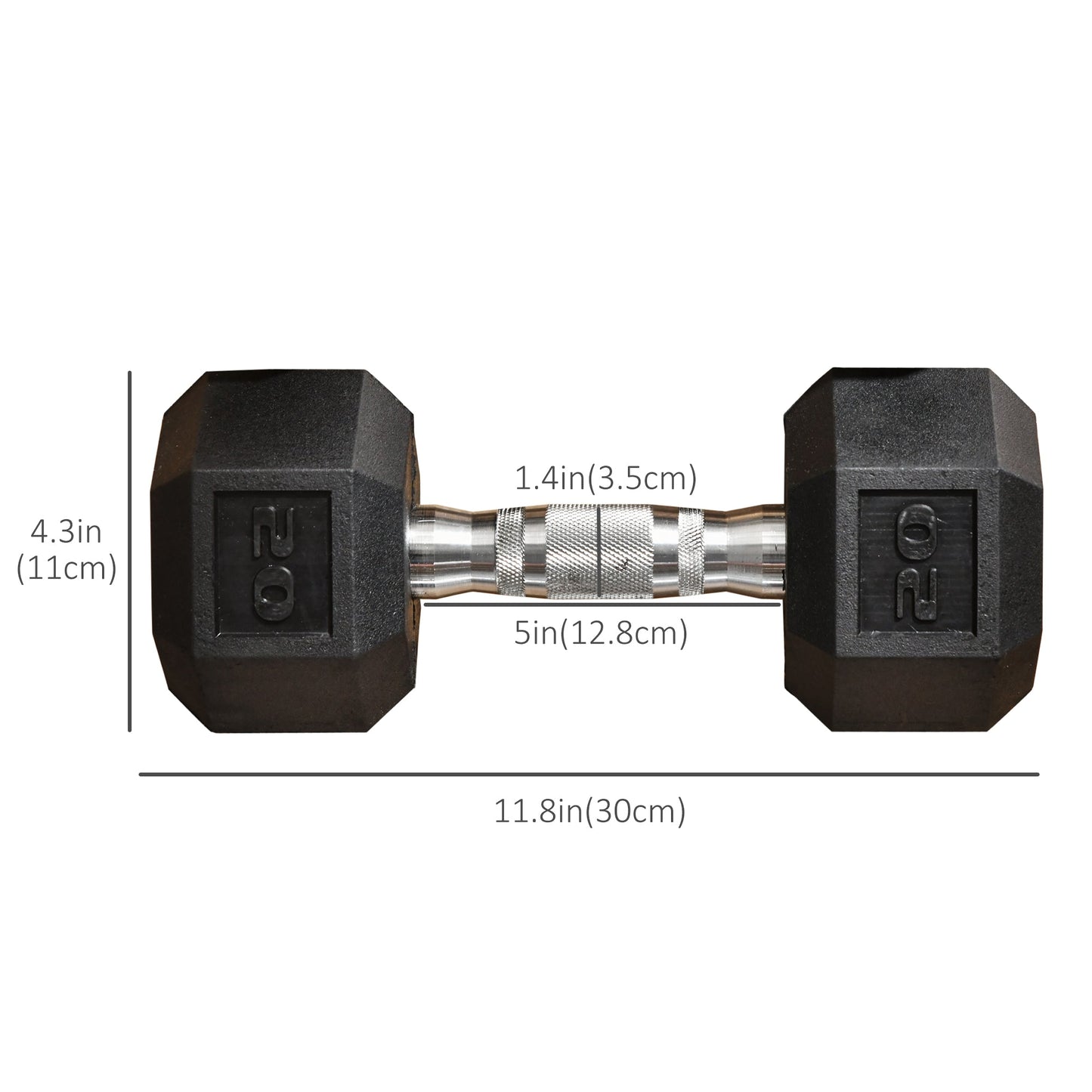 Rubber Dumbbells Weight Set, Total 40lbs(20lbs Each) Dumbbell Hand Weight for Body Fitness Training for Home Office Gym, Black Dumbbells & Barbells   at Gallery Canada