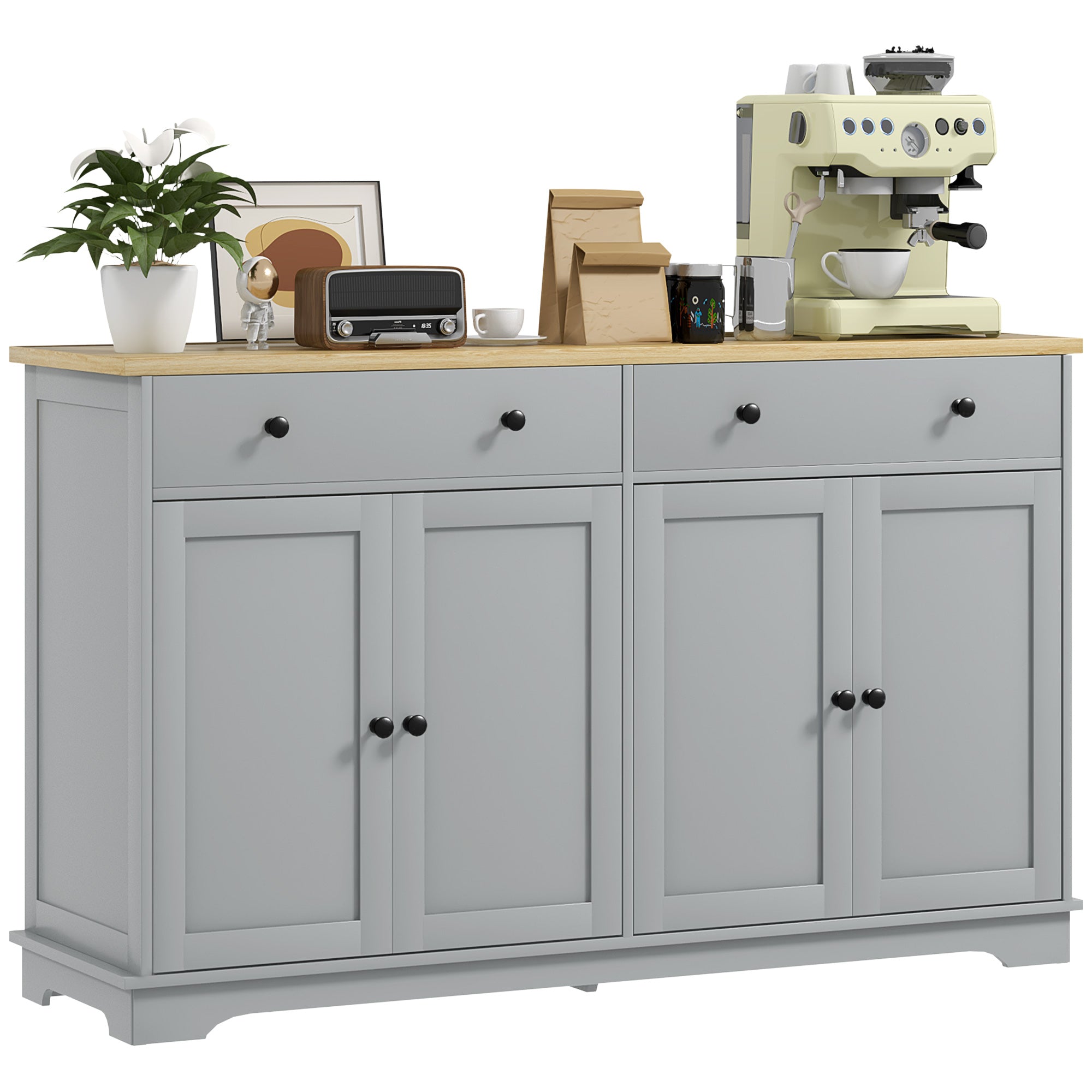 Modern Sideboard, Buffet Cabinet with Storage Drawers, Adjustable Shelves for Living Room, Dining Room, Entryway, Grey Storage Cabinets   at Gallery Canada