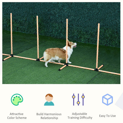 Portable 4PC Dog Agility Training Set with Adjustable Hurdles and Jump Ring, Orange Dog Agility Training Equipment   at Gallery Canada