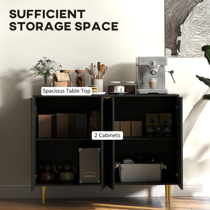 Modern Kitchen Storage Cabinet, Sideboard Buffet Cabinet with Adjustable Shelves for Hallway, Black Bar Cabinets   at Gallery Canada