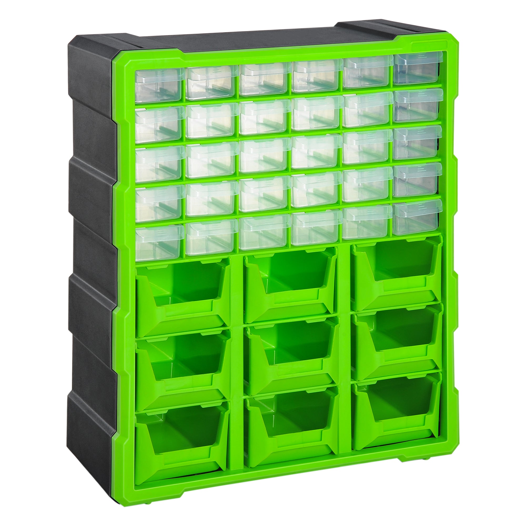 Plastic 39 Drawer Parts Organizer Wall Mount Storage Cabinet for Small Nuts Bolts Tool Green Tool Organizers   at Gallery Canada