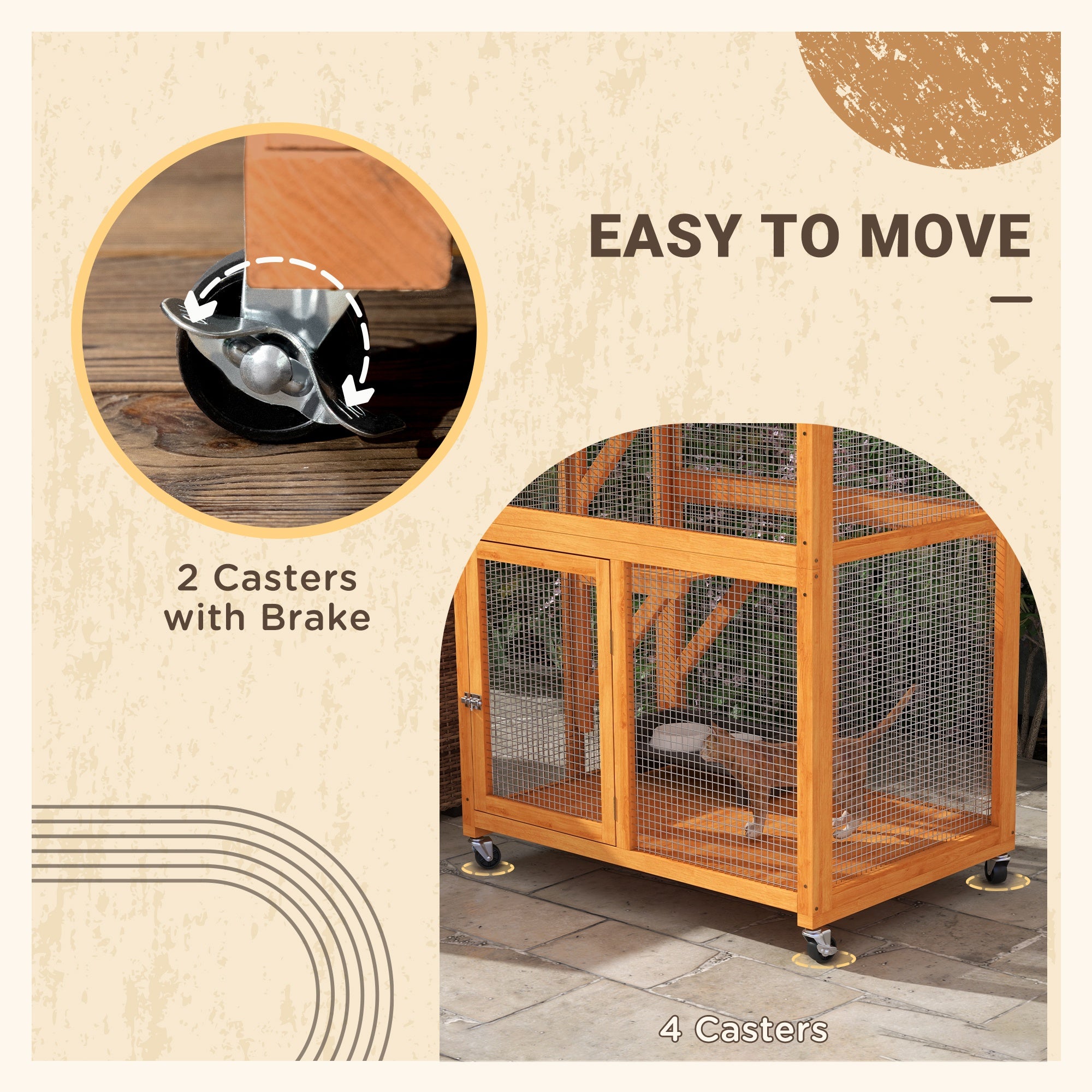 Large Catio Outdoor Wooden Cat House for 1-3 Kittens, Orange Outdoor Cat Enclosures   at Gallery Canada