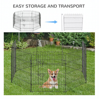 30inch 8-Panel Octagon Pet Exercise Playpen Crate Foldable Dog Cage Pen Puppy Kennel, Black Houses, Kennels & Pens   at Gallery Canada