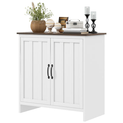 Kitchen Sideboard, Modern Storage Cabinet with Beadboard Doors and Adjustable Shelf for Dining Room, White Storage Cabinets   at Gallery Canada