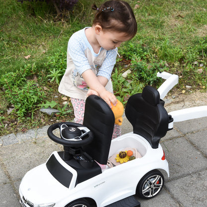 AMG C63 2-in-1 Push Car for Toddlers with Canopy, Horn, Safety Bar, White Push Cars for Toddlers   at Gallery Canada