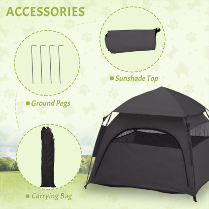 Pop Up Dog Tent for Large, Extra Large Dogs, Portable Pet Playpen Tent for Beach, Backyard, Home, Grey Houses, Kennels & Pens   at Gallery Canada