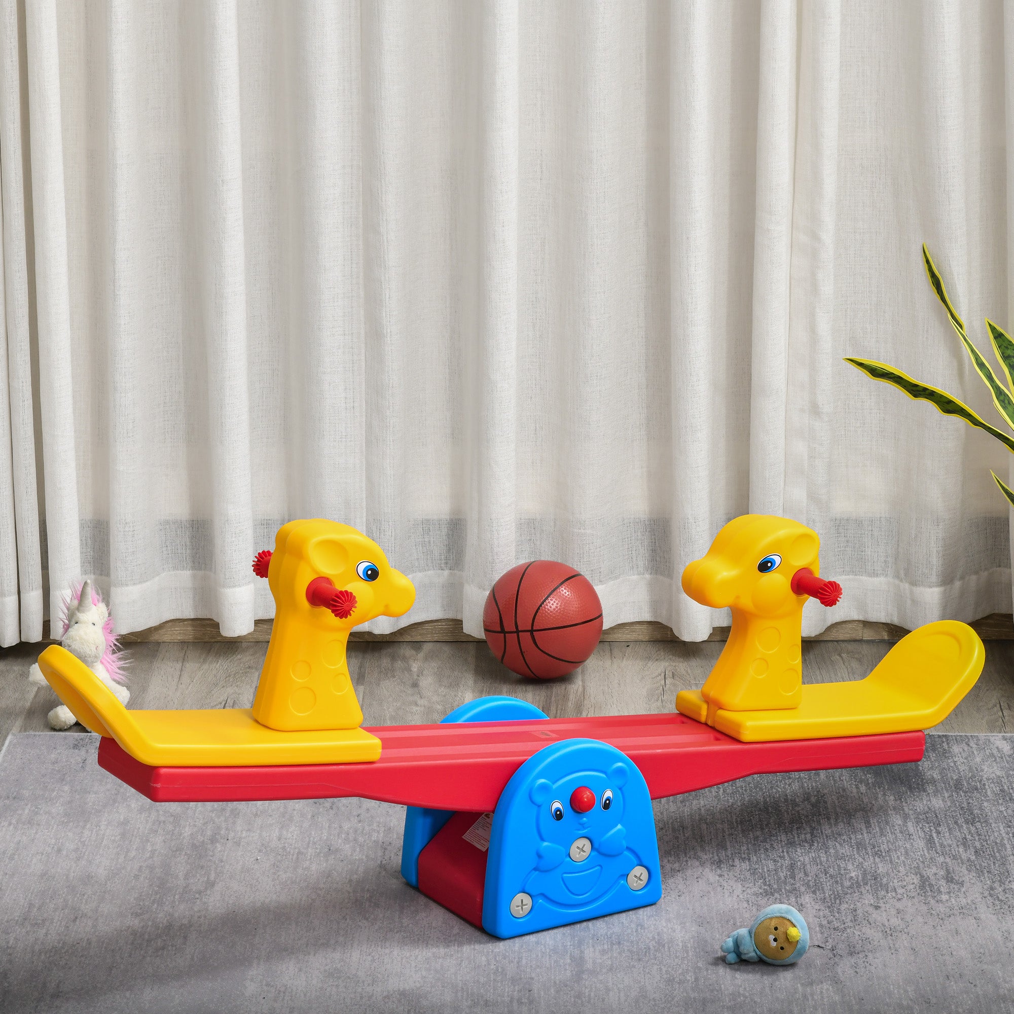 Kids Seesaw Safe Teeter Totter 2 Seats with Easy-Grip Handles Indoor Outdoor Living Room Playroom Backyard Equipment, for 12-48 Months, Multicolor Gym Sets & Swings at Gallery Canada