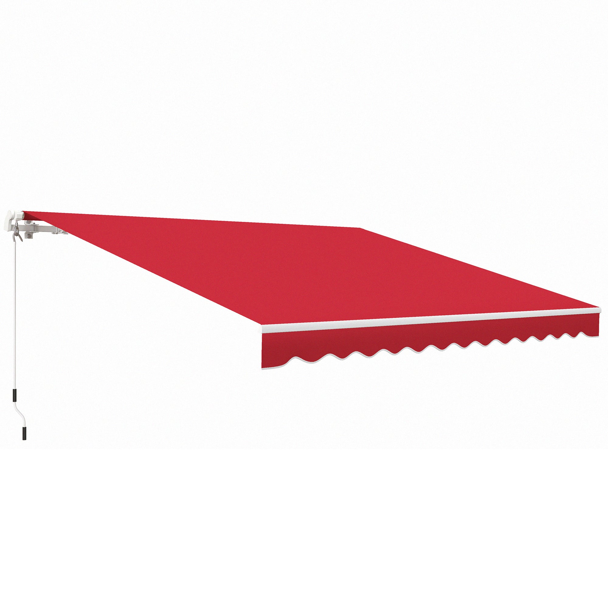 12' x 10' Retractable Awning Patio UV Resistant Fabric and Aluminum Frame for Deck, Balcony, Yard, Wine Red Deck Awnings Wine Red at Gallery Canada