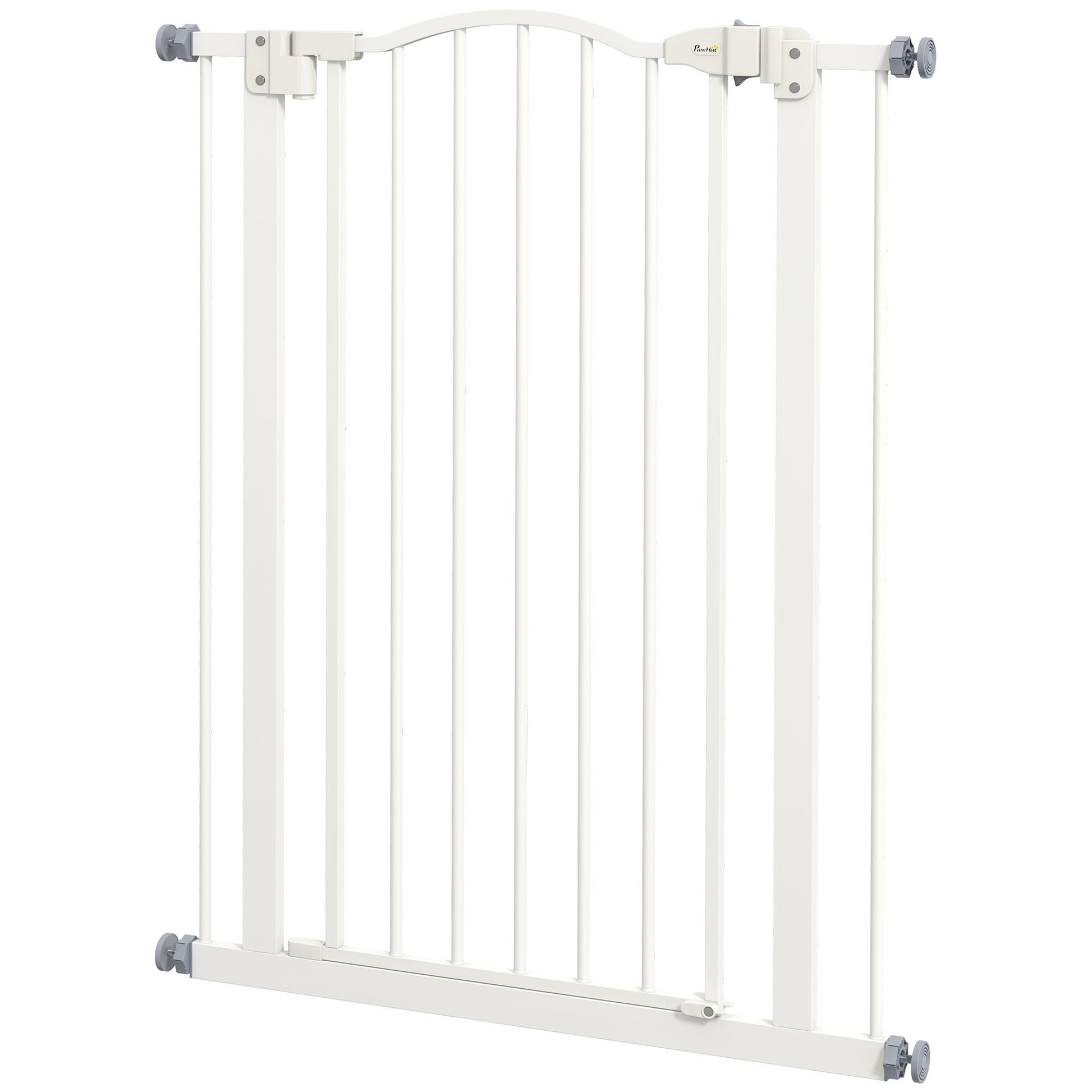 Extra Tall Dog Gate with Door, Pressure Fit, Auto Close, Double Locking for Doorways Hallways Stairs, White Houses, Kennels & Pens   at Gallery Canada