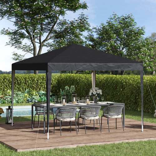 10 x 10ft Folding Pop Up Tent Outdoor Gazebo Canopy with Carrying Bag, Black