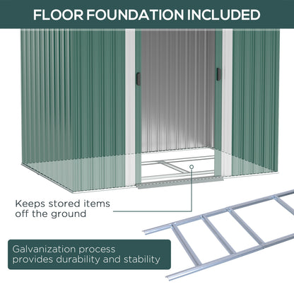 7'x 4' Metal Patio Storage Shed Garden Lockable Shed Tool Utility Storage Unit, Green Sheds   at Gallery Canada