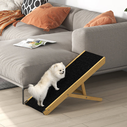 33" Foldable Dog Ramp with 4-Level Adjustable Height for Bed, Couch, for Small and Medium Dogs, Natural Wood Dog Stairs Multi Colour  at Gallery Canada