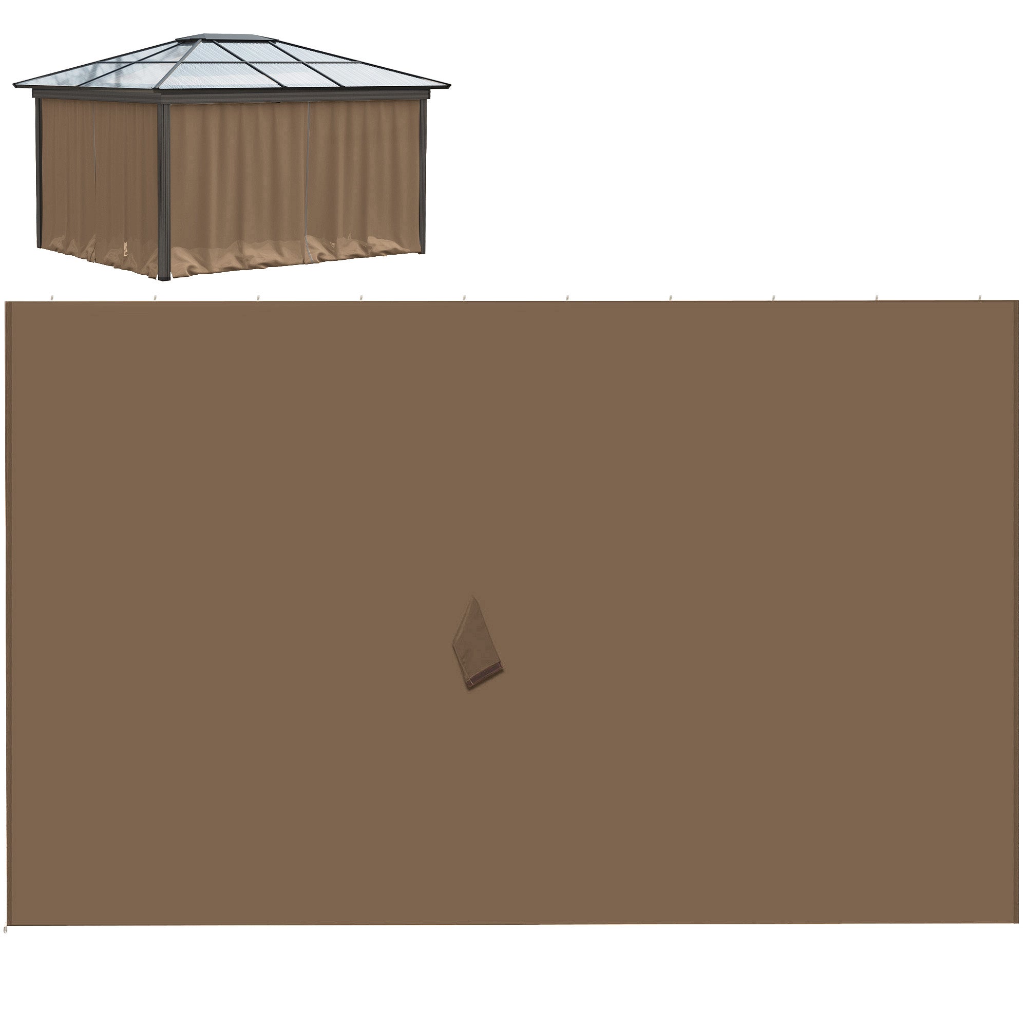 10' x 10' Universal Gazebo Sidewall Set with 4 Panels, Hooks/C-Rings Included for Pergolas &; Cabanas, Brown Gazebo Sidewalls at Gallery Canada