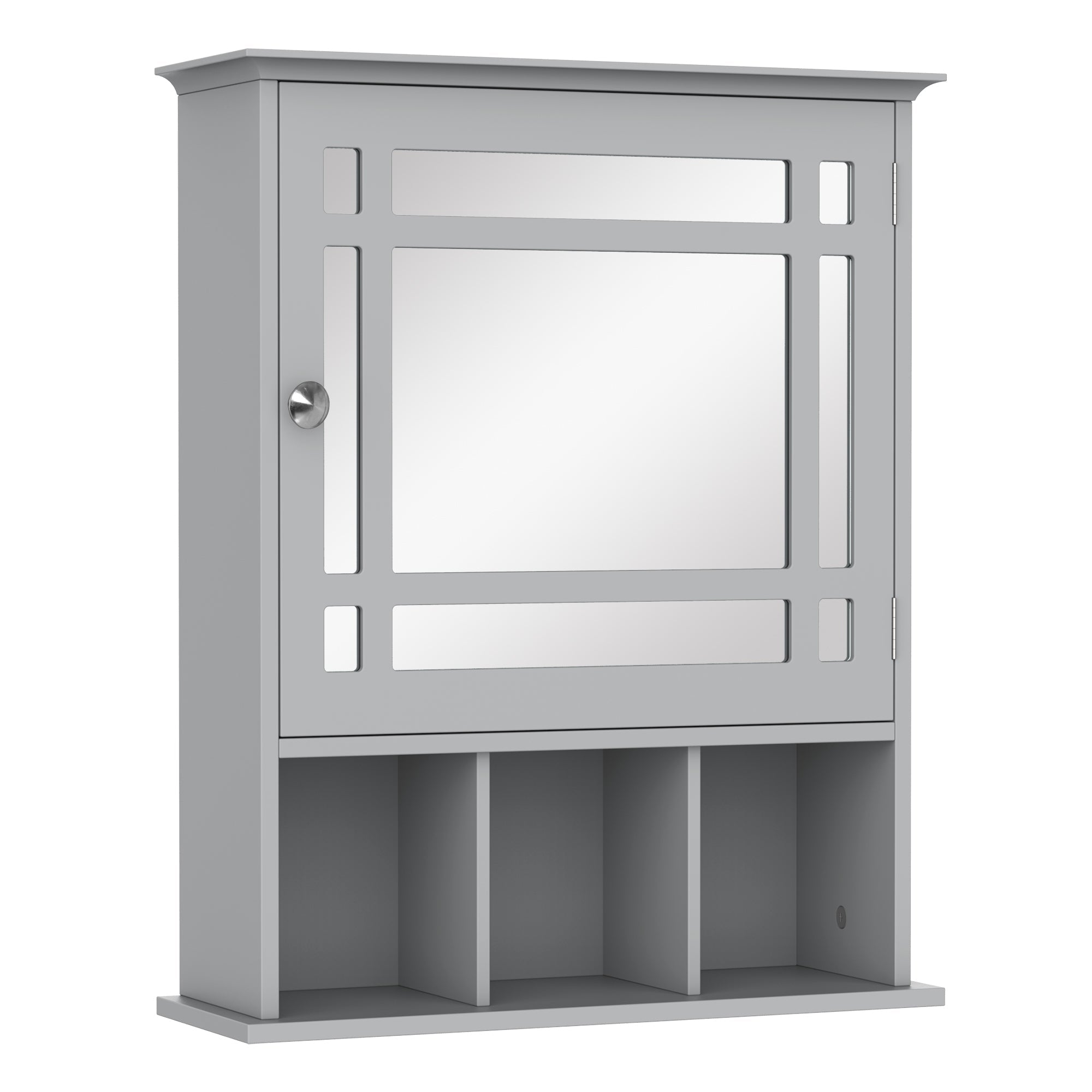 Bathroom Cabinet Wall Mount with Mirror Door 3 Shelf Organizer for Bathroom, Kitchen, Bedroom, Grey Mirror Medicine Cabinets Grey  at Gallery Canada