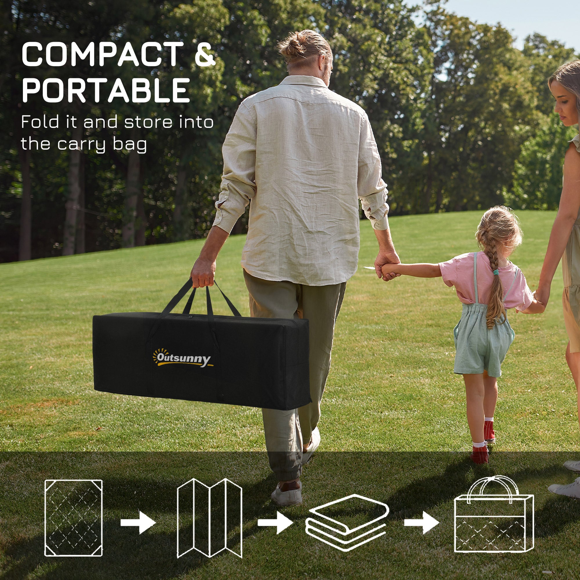 Reversible Outdoor Rug, Waterproof Plastic Straw RV Rug with Carry Bag, 9' x 18', Black and White Clover Outdoor Reversible Rugs at Gallery Canada