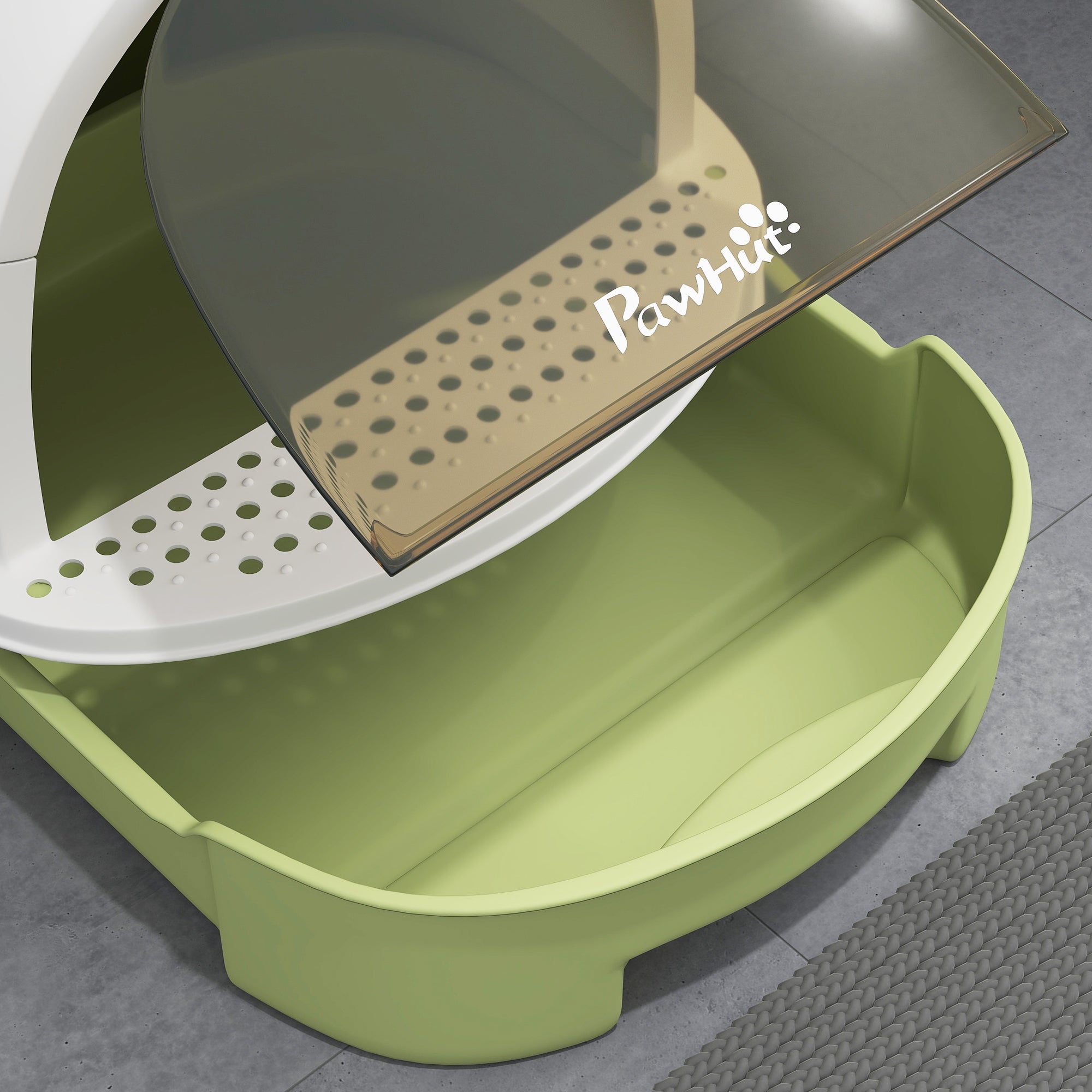 Cat Litter Box with Lid, Front Door Flap, Scoop, Handle, Easy Clean, for Small and Medium Cats, Green Cat Litter Box Enclosures at Gallery Canada