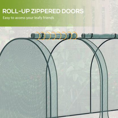 9' x 4' Crop Cage, Garden Plant Protector, with 3 Zippered Doors and 6 Ground Stakes, for Garden, Yard, Lawn, Green Walk In Greenhouses   at Gallery Canada