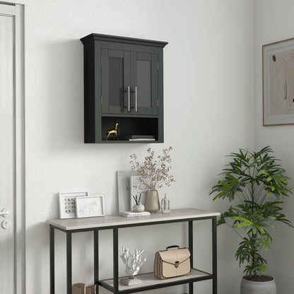 Bathroom Wall Cabinet, Medicine Cabinet, Toilet Storage Cabinet with Shelf for Living Room and Entryway, Black Bathroom Cabinets   at Gallery Canada