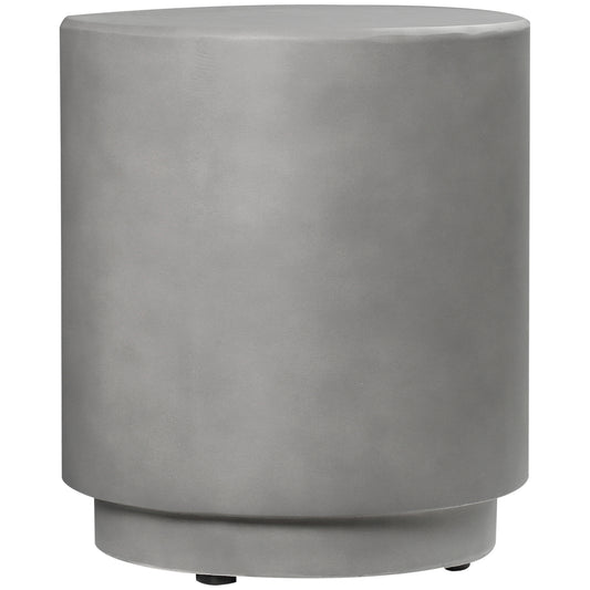 Concrete Finish Side Table, 17" Round End Table for Indoor and Outdoor, Light Grey Side Tables   at Gallery Canada