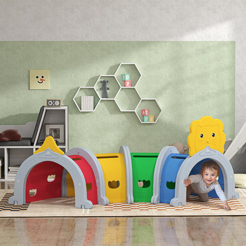 Lion Design Tunnel for Kids to Crawl Through, for 3-6 Years, Multicoloured