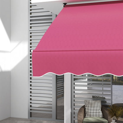 6.6'x5' Manual Retractable Patio Awning Sun Shelter Window Door Deck Canopy, Water Resistant UV Protector, Wine Red Patio Awnings   at Gallery Canada