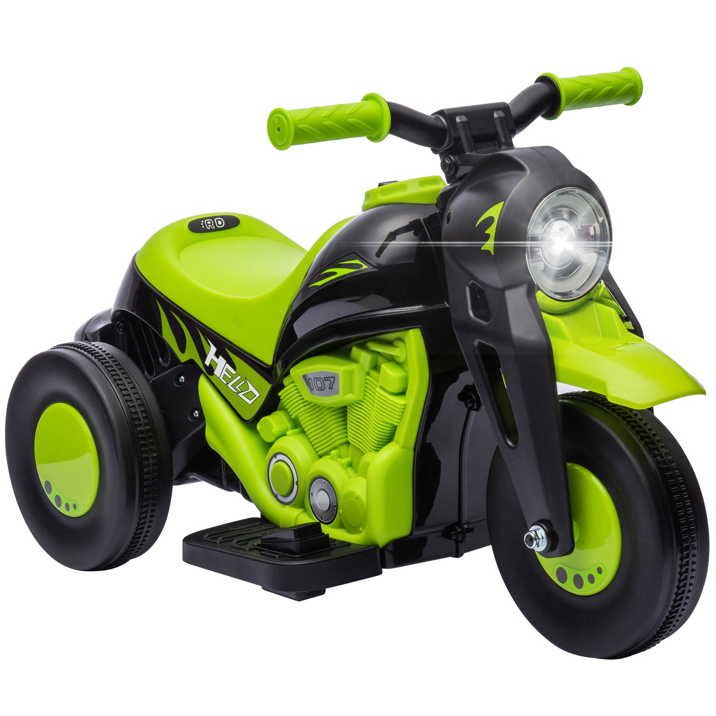 Electric Motorcycle for Kids, 6V Ride on Bubble Car with LED Headlight, Music, Pedal, for 2-5 Years Green Electric Motorcycles   at Gallery Canada