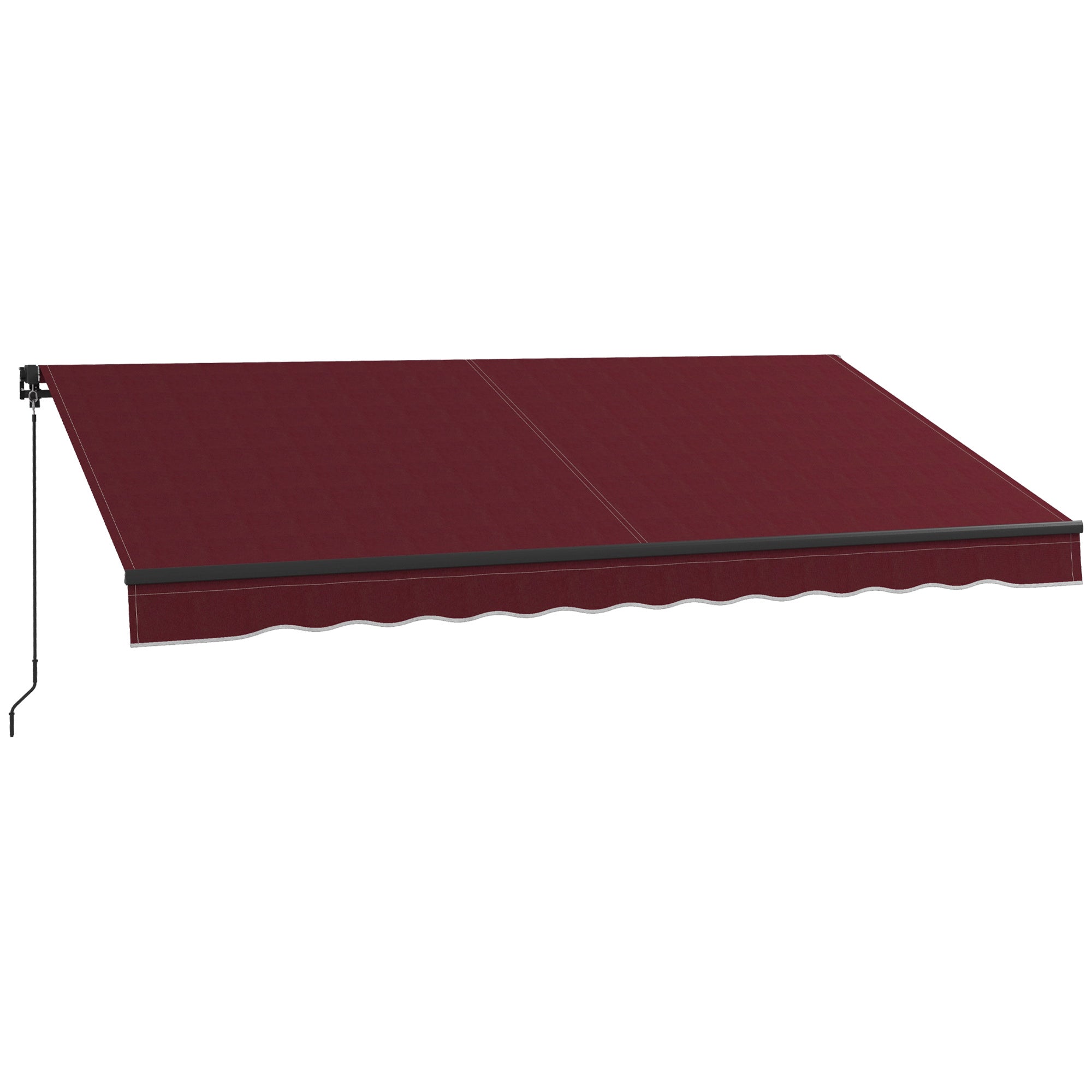 12' x 10' Retractable Awning, 280gsm UV Resistant Sunshade Shelter, for Deck, Balcony, Yard, Wine Red Deck Awnings Wine Red at Gallery Canada