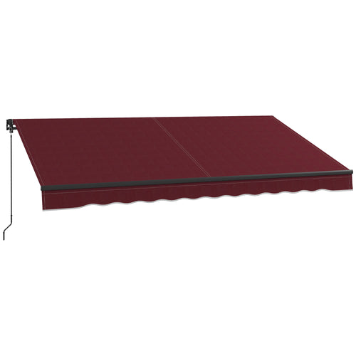 12' x 10' Retractable Awning, 280gsm UV Resistant Sunshade Shelter, for Deck, Balcony, Yard, Wine Red