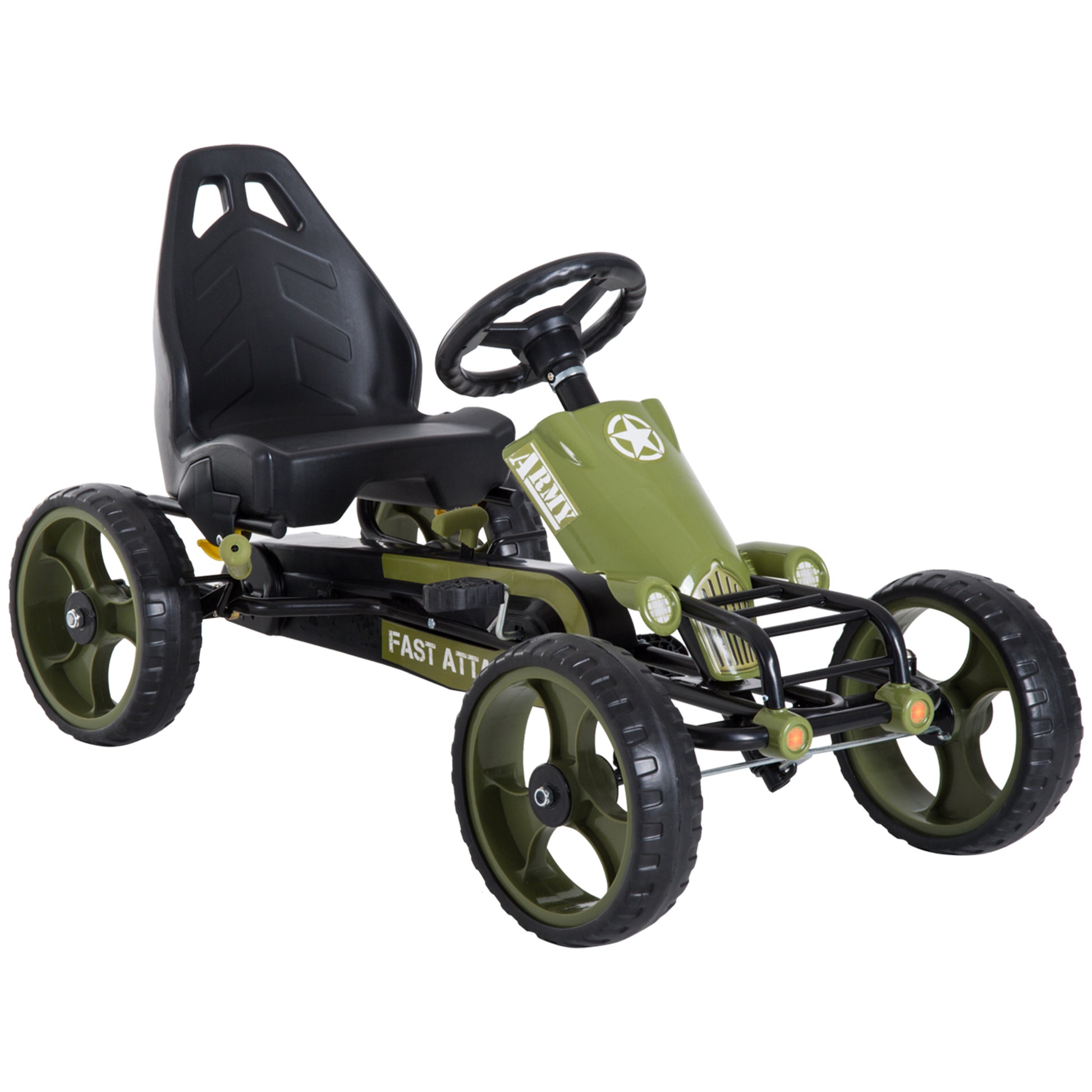 Pedal Go Kart with Adjustable Seat, EVA Tyres, Safety Handbrake, for Ages 3-6 Years Old, Green Pedal Go Karts for Kids   at Gallery Canada