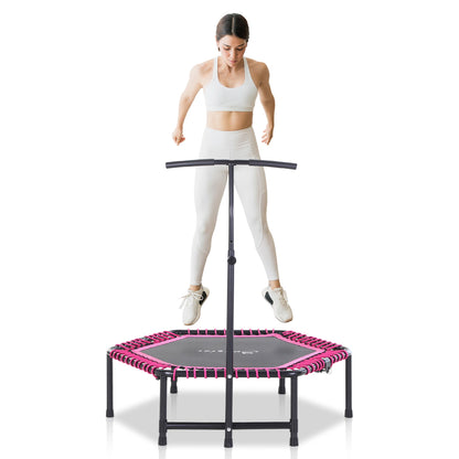 48" Adult Hexagon Rebounder Trampoline Fitness Bungee Jumping Cardio Trainer Outdoor Bouncer Jumper Adjustable Bar Pink Trampolines Multi Colour  at Gallery Canada