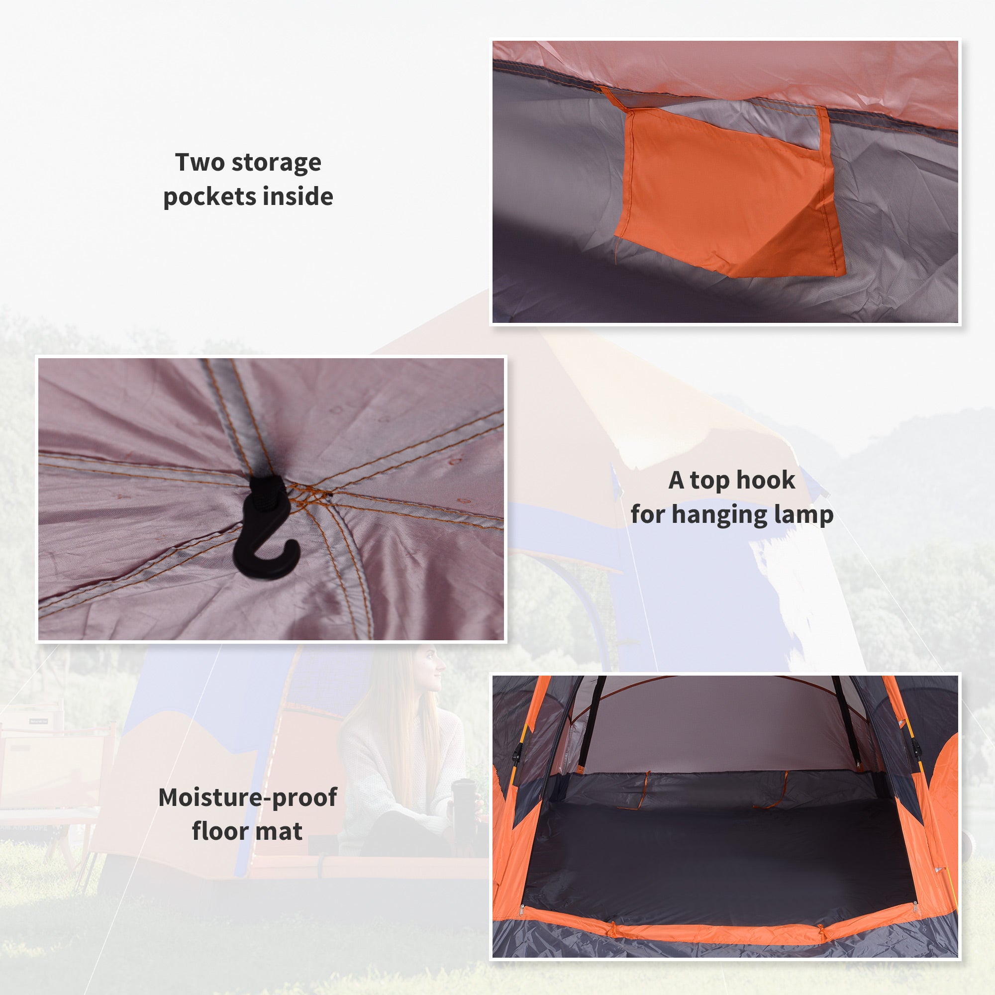 Hexagon Double Layer Easy Pop Up Camping Tent 4-6 Person Portable Folding Dome Shelter Hiking Travel Tent All Season Used Camping Tents at Gallery Canada