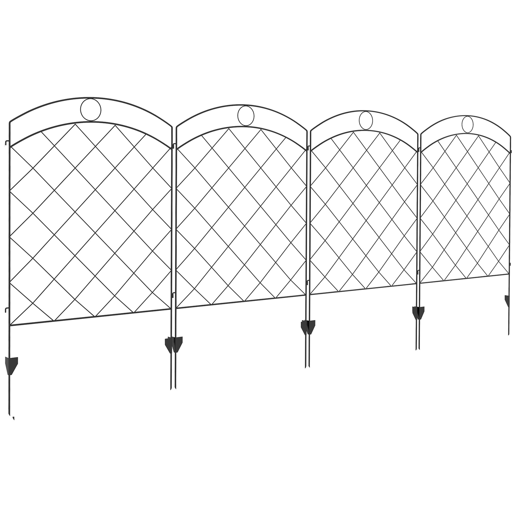 4 Pack Metal Fence Small Garden Fencing Panels as Animal Barrier and Flower Edging for Yard, Circle, Black Garden Fences at Gallery Canada
