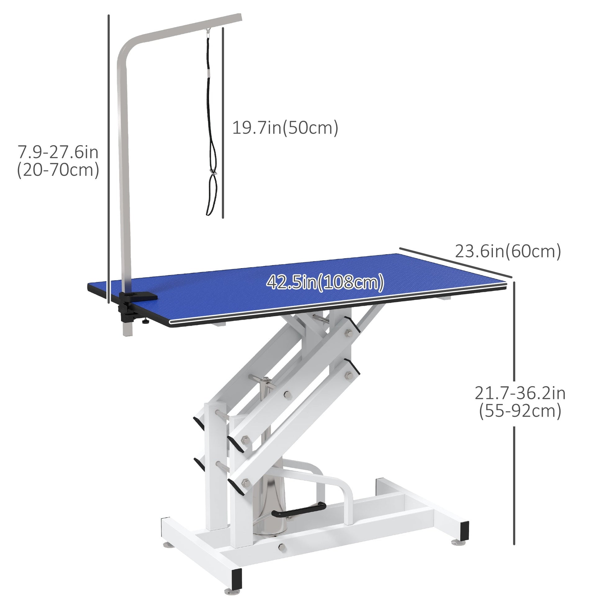 Pet Grooming Table, Height Adjustable Dog Grooming Table with Arm, Noose and Non-Slip Grooming Table, Blue Dog Grooming Tables   at Gallery Canada