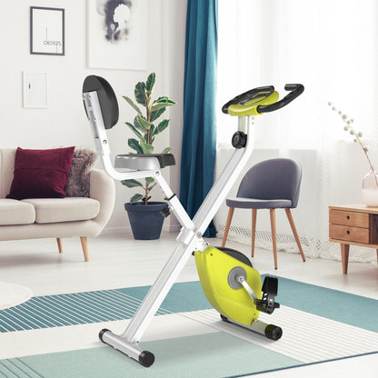 Foldable Indoor Stationary Bike with 8 Levels of Magnetic Resistance, Exercise Bike for Cardio Workout, Yellow Exercise & Stationary Bikes   at Gallery Canada