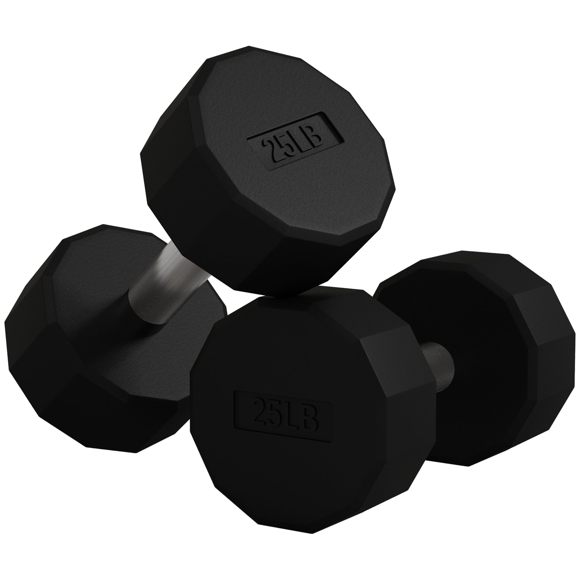 2 x 25lbs Dumbbells Set with Non-Slip Grip, Rubber Covered Weights for Men Women Home Gym Workout Dumbbells & Barbells Black at Gallery Canada