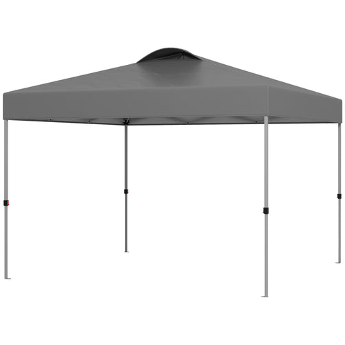 10' x 10' Pop Up Canopy Tent with Airy Top Vents and Wheeled Carry Bag for Outdoor, Garden, Patio, Dark Grey