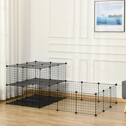 46-Panel Small Animal Cage with Door for Rabbits, Guinea Pigs, Black Houses & Habitats   at Gallery Canada