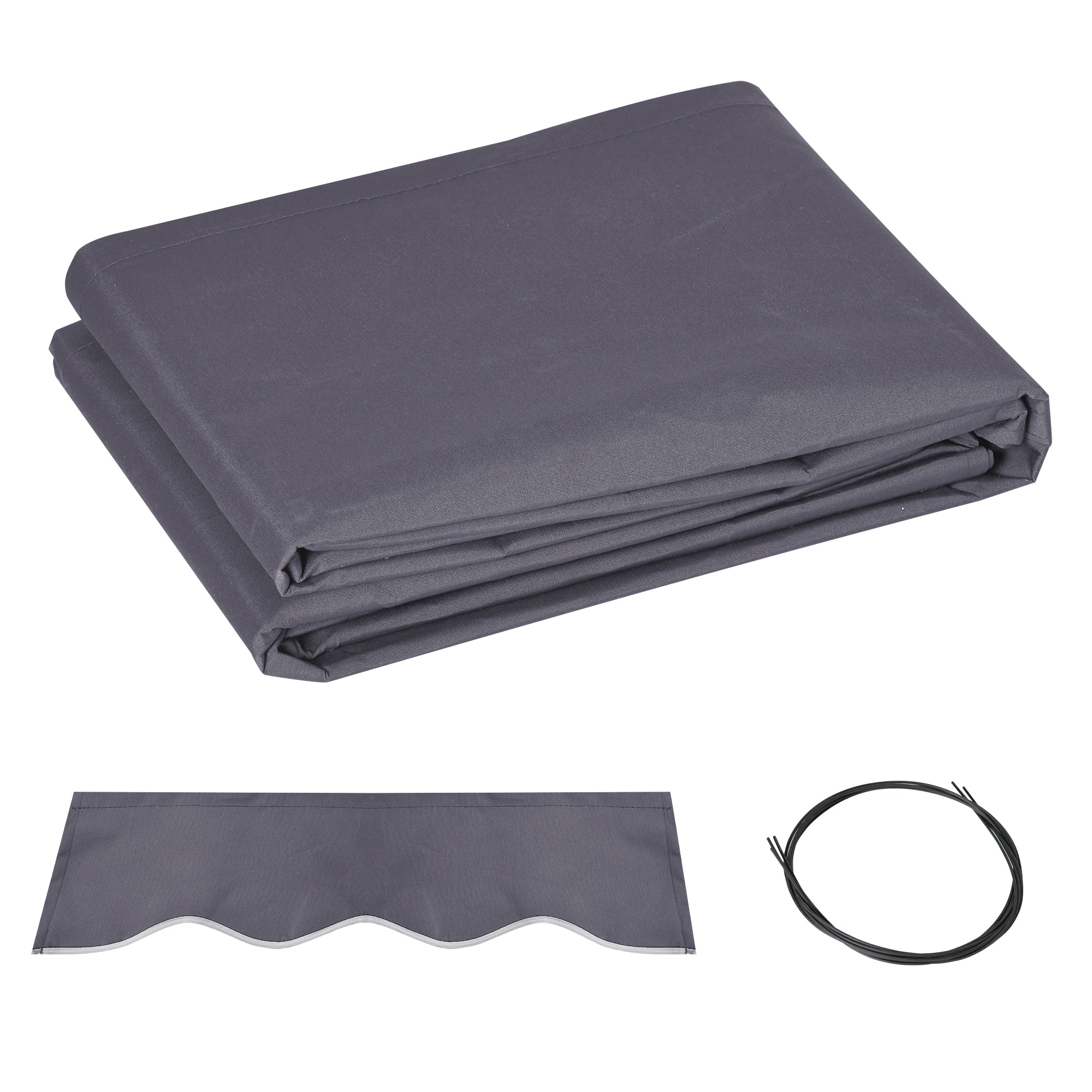 11' x 8' Outdoor Sunshade Canopy Awning Cover, Retractable Awning Fabric Replacement, UV Protection, Grey Awning Fabric Replacement at Gallery Canada