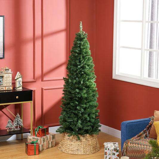 6FT Pencil Christmas Tree, Artificial Christmas Tree with Automatic Open for Home Party, Green Pencil Christmas Trees   at Gallery Canada