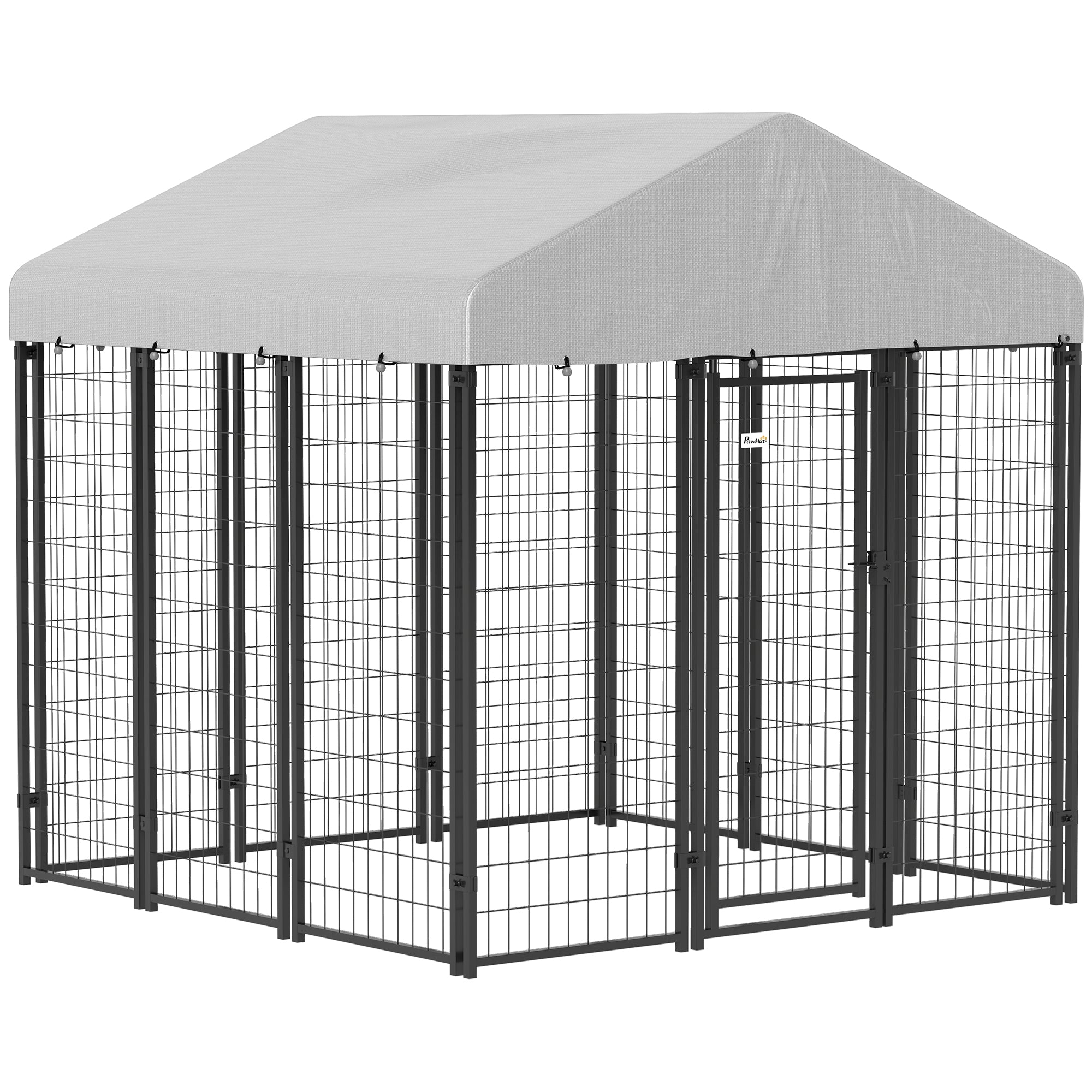 Outdoor Dog Kennel with Waterproof UV-Resistant Cover, for Large and Medium Dogs, 6' x 6' x 6', Silver Houses, Kennels & Pens at Gallery Canada