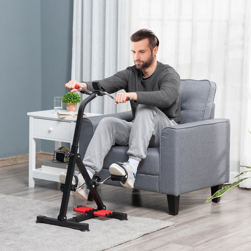 Pedal Exerciser, Hand Arm Knee and Leg Exercise Machine, Height-adjustable, with LCD Display and Foot Massage Roller